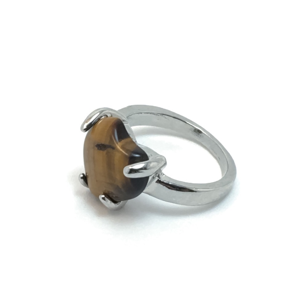 Woodgrain Heart Ring Size 5 - Picture 4 of 6